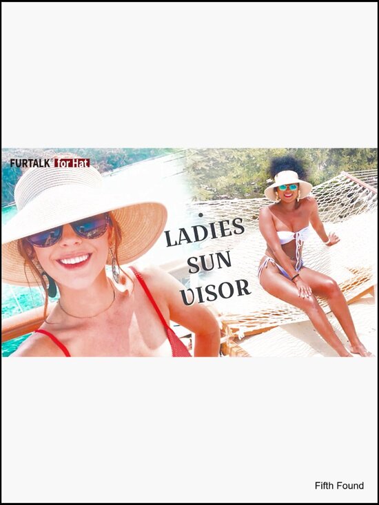 Wide Brim Straw Sun Hat UPF 80+ Foldable Packable Adjustable Ponytail Opening main image 6